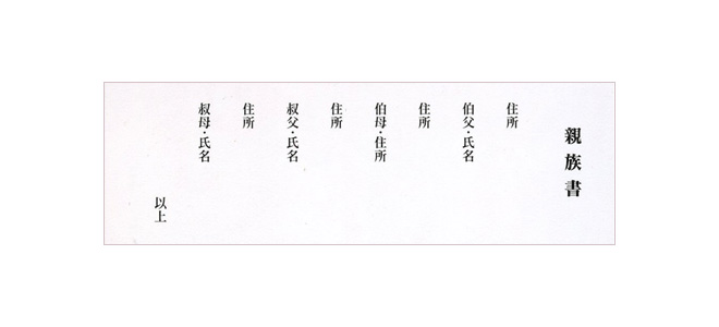 親族書